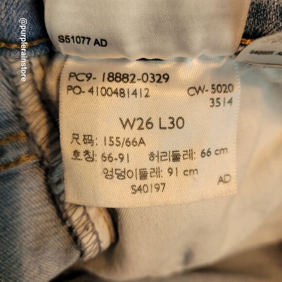 Levi's Jeans 26 Skinny 721 High Rise Medium Light Wash Stretch Denim Western - Picture 6 of 12